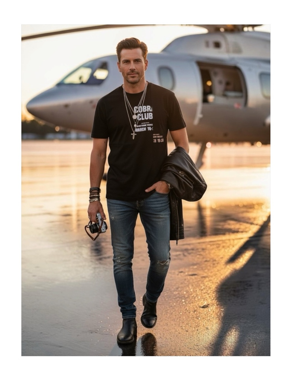 new McQ • Alexander McQueen ★ Cobra Club Patchwork Graphic T Shirt Tee ★ Black L
